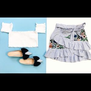 Zara Skirts - Zara Stripe Embroidered Skirt Zara Skirts - Zara Stripe Embroidered Skirt